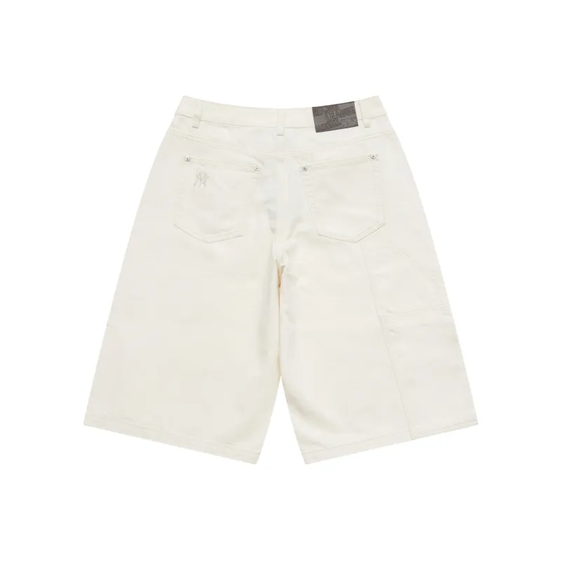 MLB MONOGRAM Collection New York Yankees SS25 Denim Shorts Men's White-1