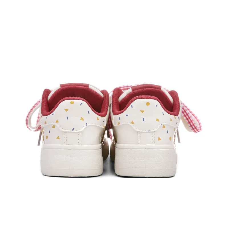 Lovely You Wear resistant And Lightweight Low Top Skateboard Shoes Women's Red Yellow-4
