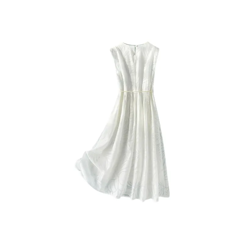 IHIMI Sleeveless Dress Women's White-1