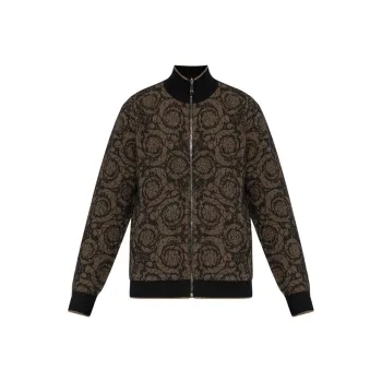 VERSACE Zipped Reversible Knitted Cardigan