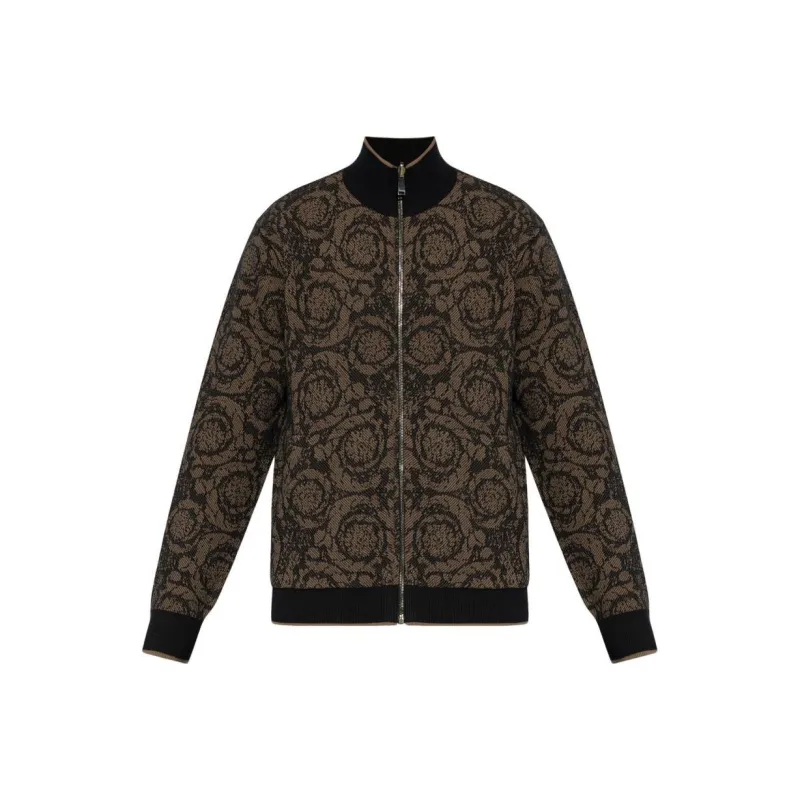 VERSACE Zipped Reversible Knitted Cardigan-0