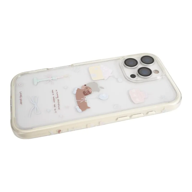 Sopi Acrylic Material 2 in 1 House Balloon Puppy Phone Cases Compatible With IPhone 16/15 Pro Max/Apple 13/14 Pro/Max-4