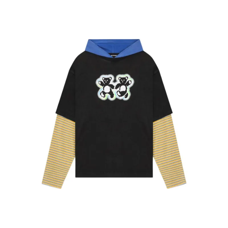 WE11DONE Teddy Twins Layered Hoodie-0