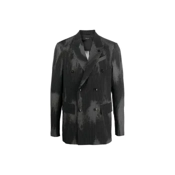 AMIRI Relaxed Double Breasted Pinstripe Blazer