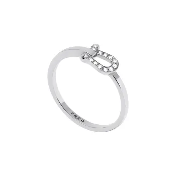FRED White Gold White Diamond Rings Women's Silver