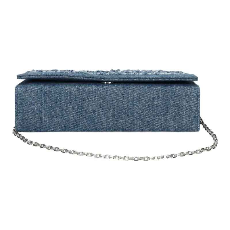 LOVE MOSCHINO Cotton Crossbody Bag, Shoulder Bag Women's Denim Blue-3