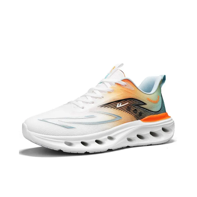 WARRIOR Running Shoes Men Low Top White Blue/White Orange/Black Blue-8