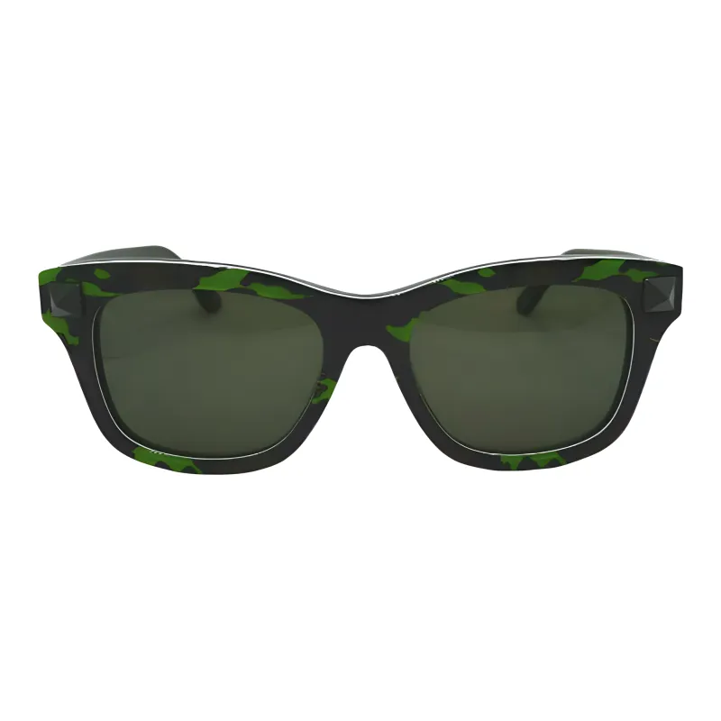 Valentino Polycarbonate Metal Plastic Irregular Shape Sunglasses Unisex Green-1