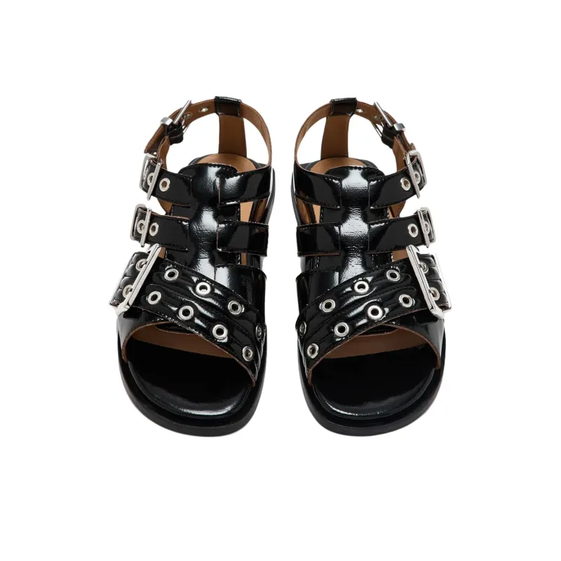 GANNI Roman Sandals Women's Black-3