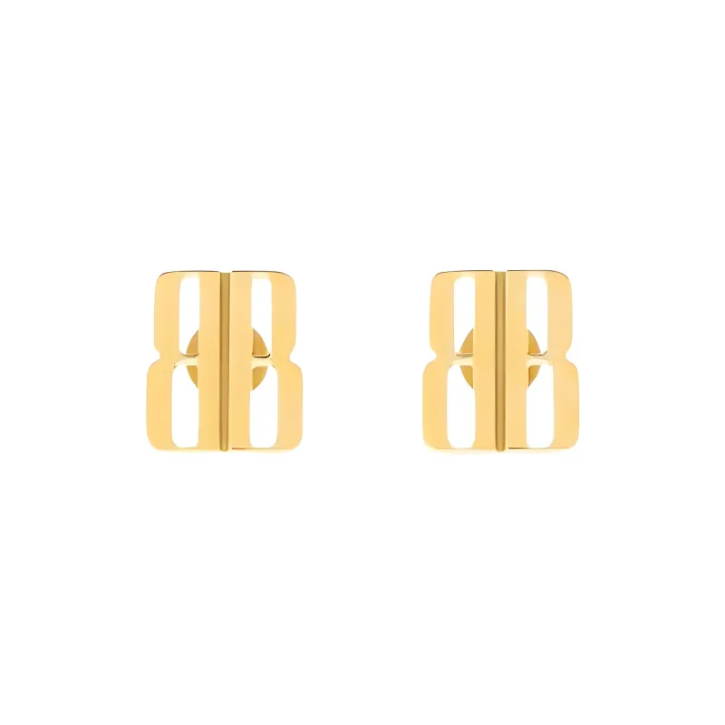 Balenciaga Brass Stud Earrings Women's Gold-0