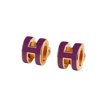 HERMES Earrings Women's Purple