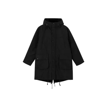 Lilbetter Solid Color Hooded Loose Fit Thickened Long Puffer Jacket Men's