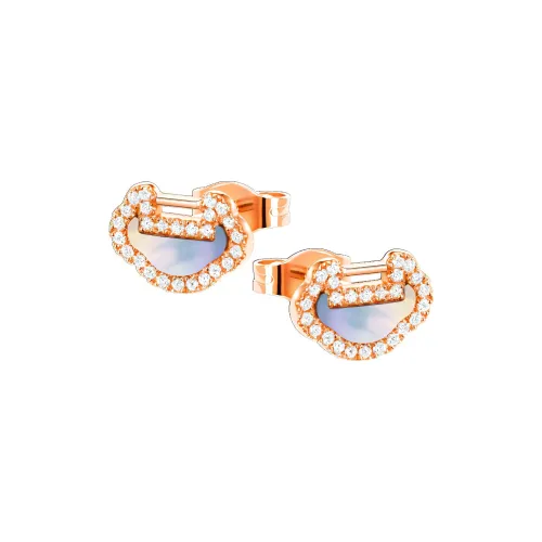 Qeelin Yu Yi Stud Earrings Women's Rose Gold