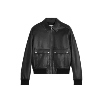 CELINE Classic Aviator Blouson Jacket In Soft Lambskin