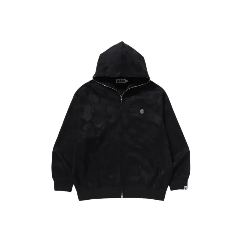 A BATHING APE Solid Camo Jacquard One Point Relaxed Fit Zip Hoodie-0