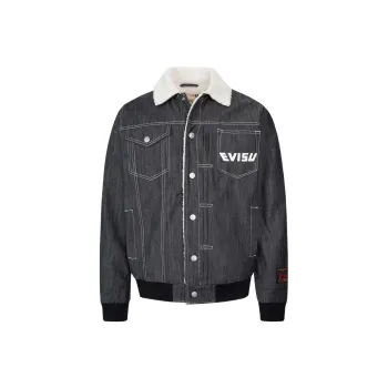 EVISU Denim Jackets Men Denim Blue