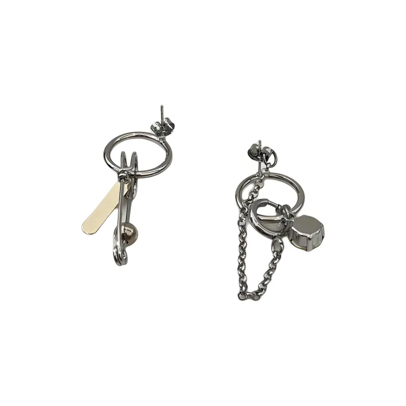JUSTINE CLENQUET Brass, Palladium Plated, 24K Gold Plated, Crystal, Glass Earrings Women's Silver-1