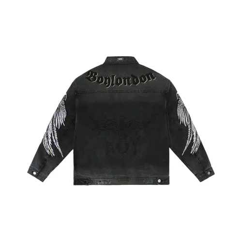 Boy London FW22 Lapel Loose Fit Straight Long Sleeved Denim Jacket Unisex Black