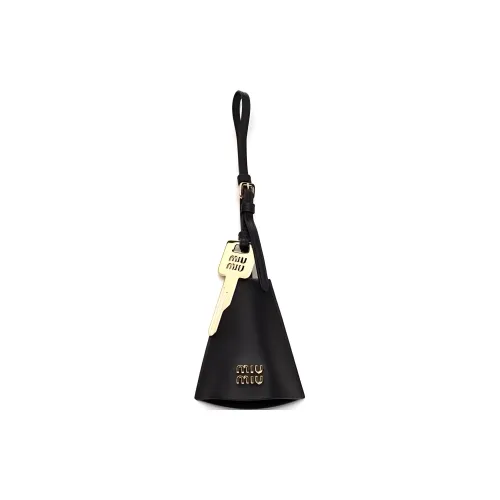 MIU MIU Metal Metal Keychains Women's Brown Black
