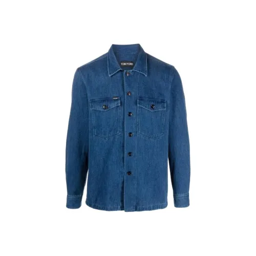 TOM FORD Denim Jackets Men Blue