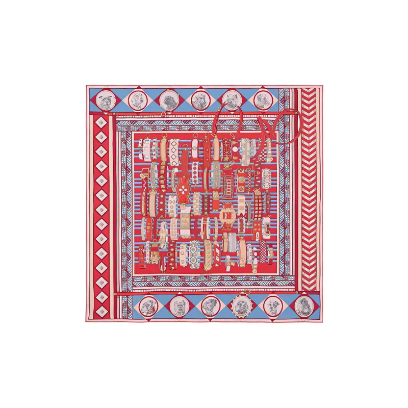 HERMES Silk Scarves Women's Orange Red-0