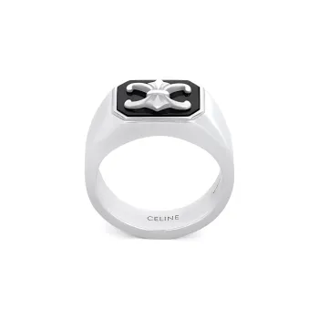 CELINE Agate, Silver Rings Men's Silver