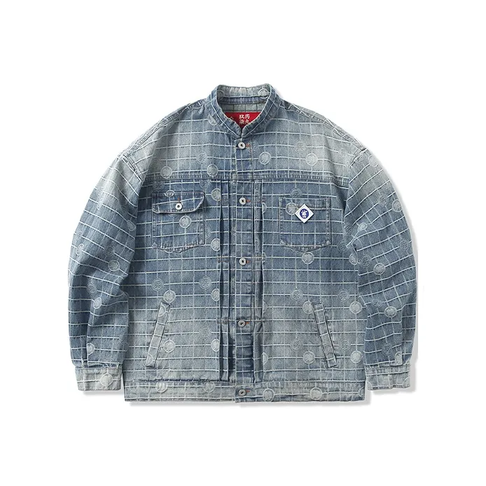 YAOJIUJIUQI Loose Fit Denim Jacket Unisex-4