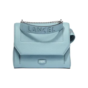 LANCEL Calfskin Shoulder Bag, Handbag Medium Size Women's Blue