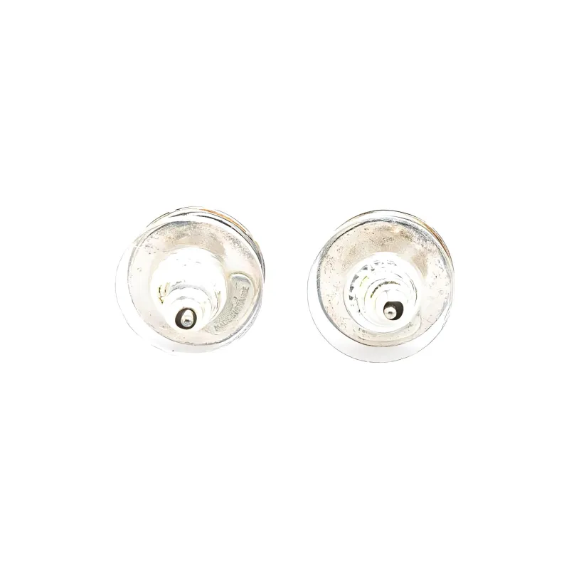 CHANEL 2000 And Resin Cc Logo Push Back Costume Earrings-1