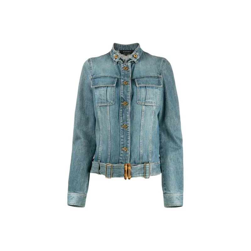 GUCCI Pre Owned Cropped Denim Jacket-0
