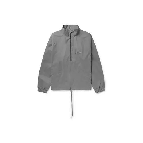 Fear Of God Essentials Military Nylon Hooded Jacket FW20 Windbreaker Jacket Men's Gray