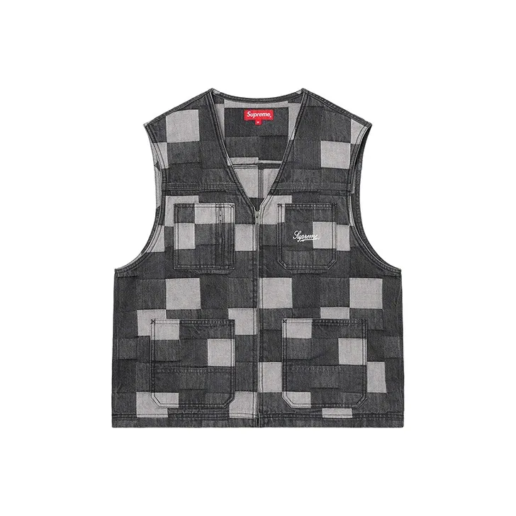 Supreme Patched Denim Vest-0