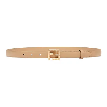 FENDI Solid Color Design Pin Buckle Calfskin Leather Belts Women's Brown 2cm