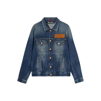 PALM ANGELS Embroidered Palm Logo Denim Jacket
