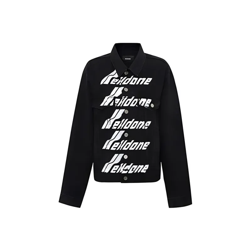 WE11DONE Denim Jackets Unisex Black-0