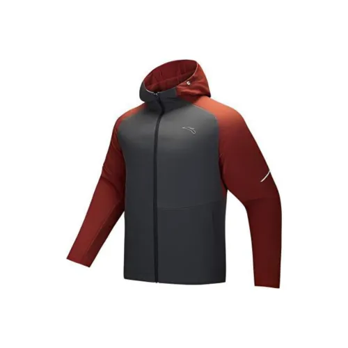Anta Running Collection Jackets Coats Men's Castle Gray/Rusty Red