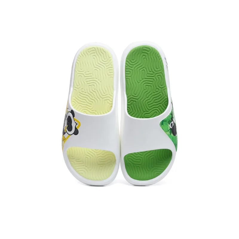 PEAK Attitude 7.0 Slip Resistant Cushioning Slide Slippers Unisex Yellow Green Mismatched-3