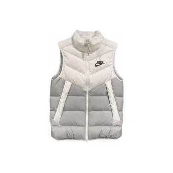 Nike Men's Windproof Warm Stand Collar Down Vest White