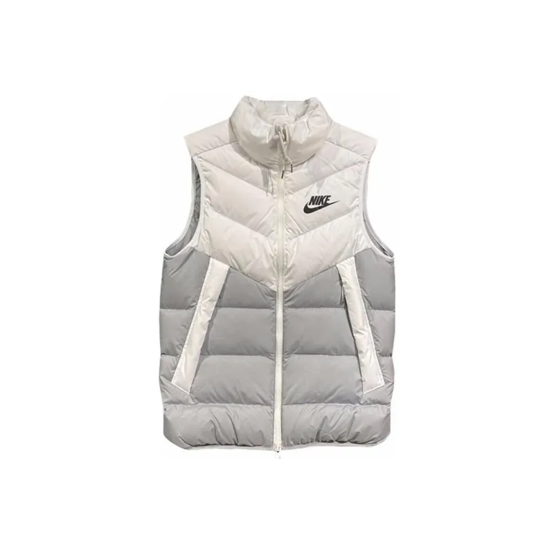 Nike Men's Windproof Warm Stand Collar Down Vest White-0