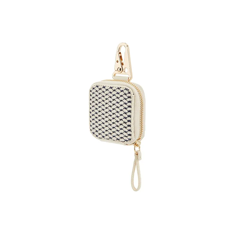 JC DAMO Eco Friendly Yarn With PU Earphone Case Women's Soy Milk/Green-5