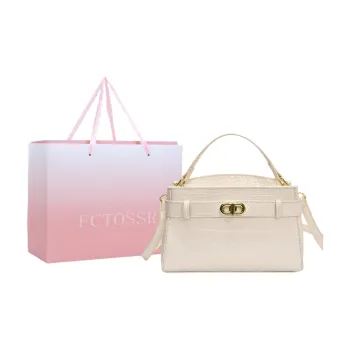FCTOSSR PU Kelly Bag Handbag Regular Women's Black/Pink/White