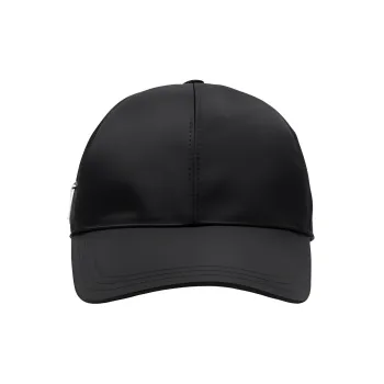 PRADA Recycled Nylon Metal Enamel Baseball Caps Women's Black