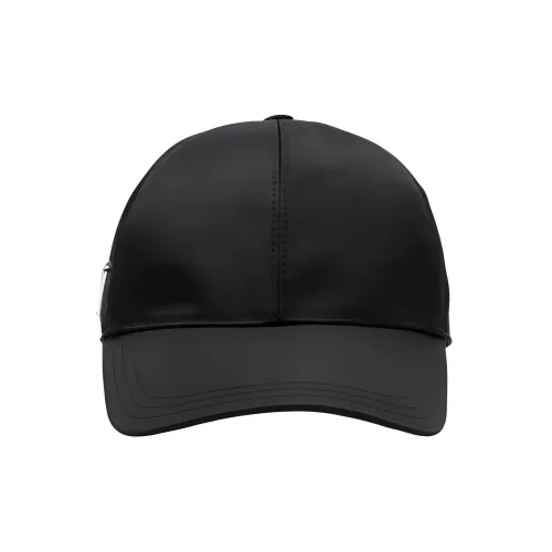 PRADA Recycled Nylon Metal Enamel Baseball Caps Women's Black