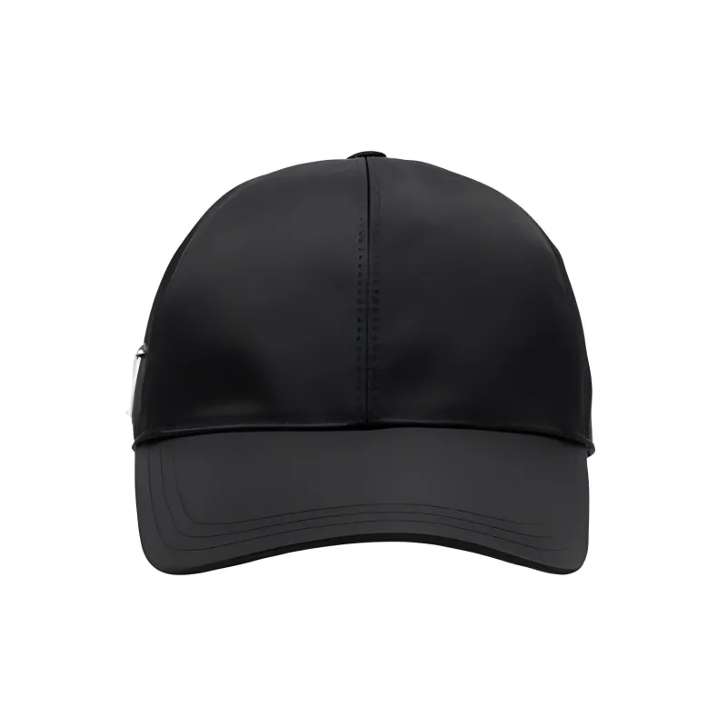 PRADA Recycled Nylon Metal Enamel Baseball Caps Women's Black-0