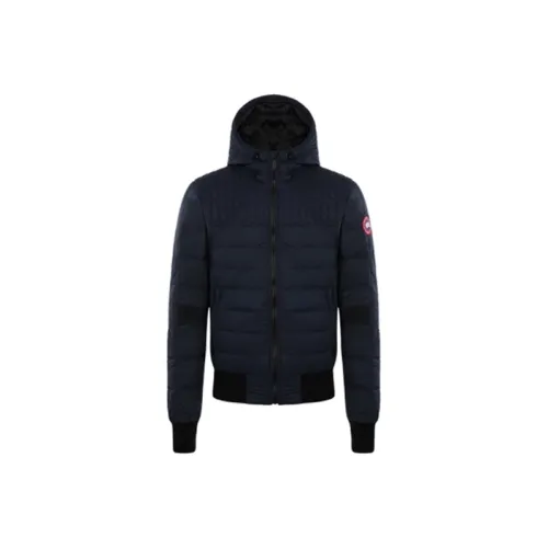 Canada Goose Cabri Series FW21 Letter Solid Color Hooded Down Jacket Men's Dark Blue