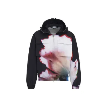 Alexander McQueen Solarised Flower Hooded Zipped Jacket