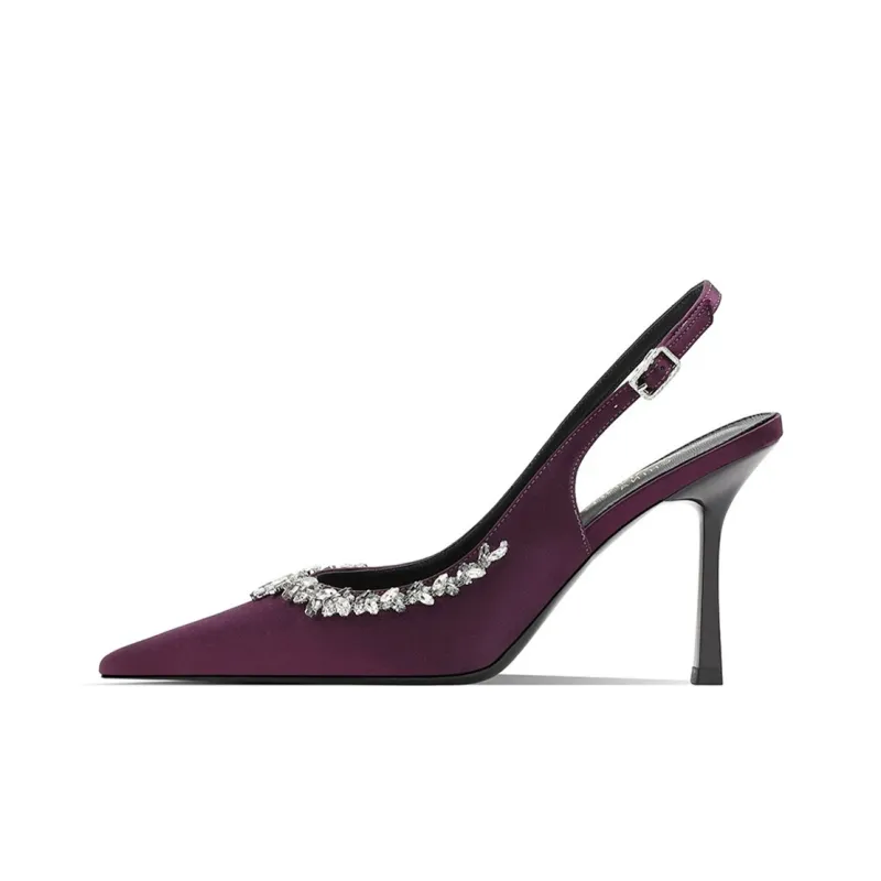 NTOZE Slim Heel High Heels Women's Purple-0
