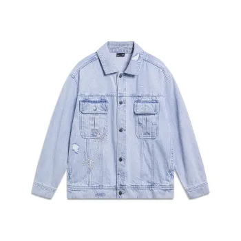 LiNing Sports Life Collection Denim Jacket Men's Blue