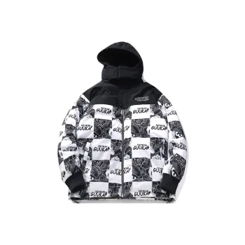 Guuka Down Jackets Unisex Black White Plaid