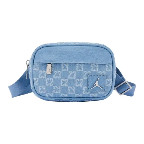 Jordan Monogram Cotton Crossbody Bag Unisex Denim Blue